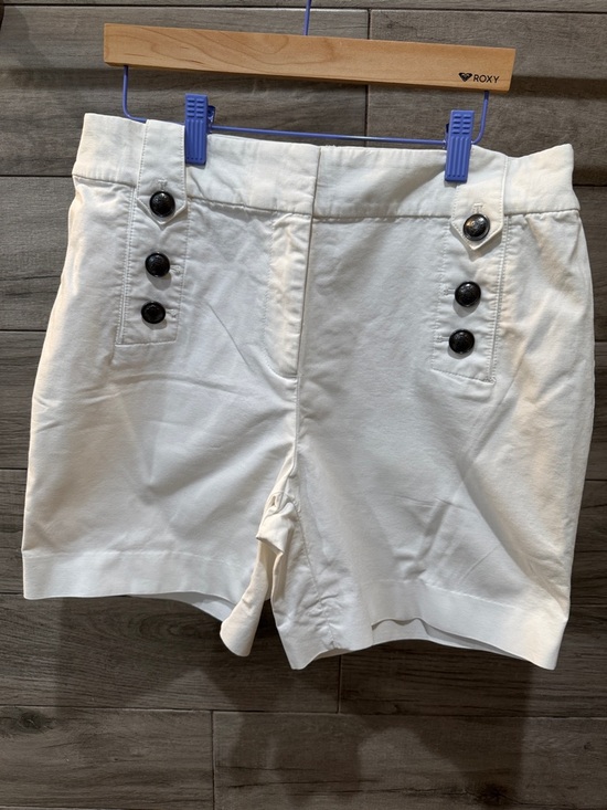 Talbots Pants - Talbots White High-Rise Button-Accent Shorts